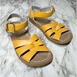 Salt Water Leather Sandals Mustard Yellow Hoyway Girls Size 9 Fisherman Buckle